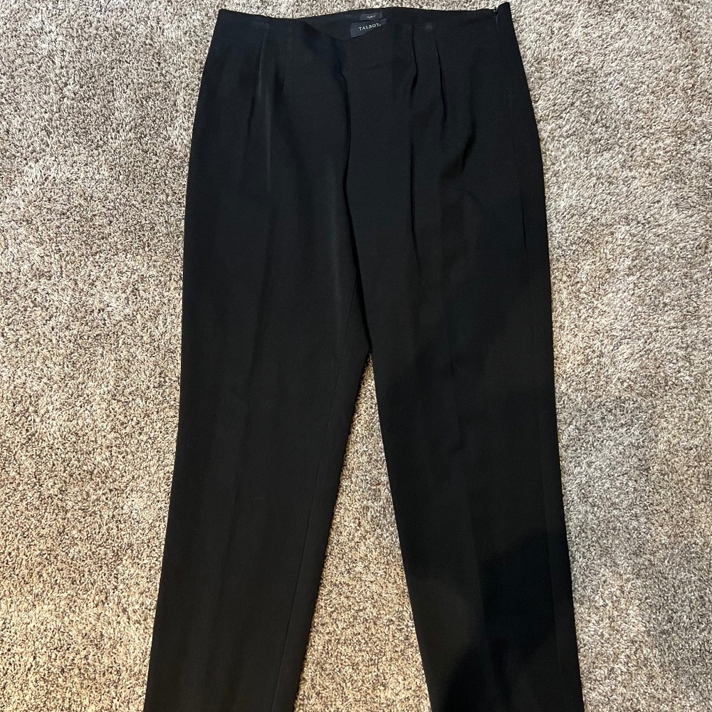 Talbots Curvy Black Side Zipper Pants